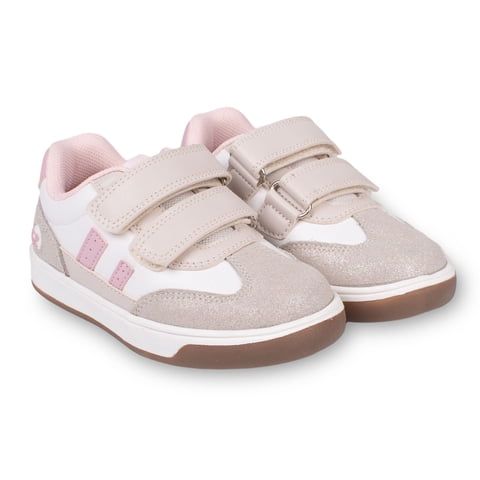 Pillin - Zapatilla Bebé Niña Retro Con Doble Velcro Rosado
