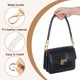 thumbnail image 3 of Correa de bolso de cuero Uxcell, paquete de 2 correas cortas de cuero PU trenzado de 50 cm para reemplazo de bolso (correa beige blanca + cierre dorado), 3 of 6