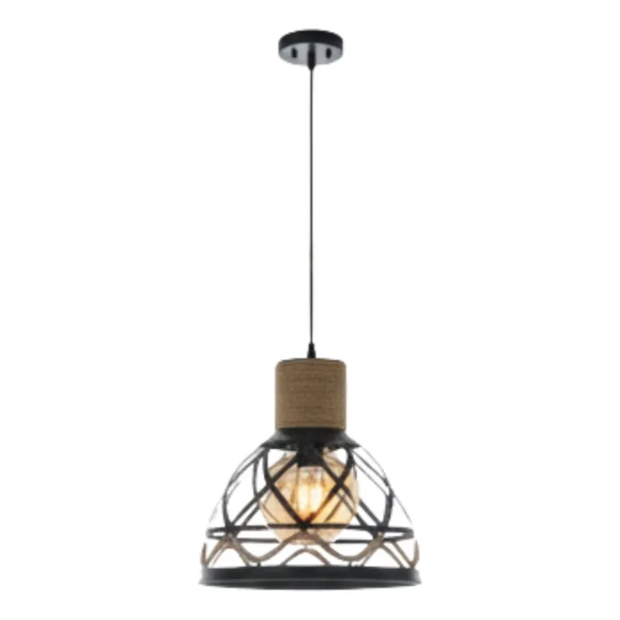 Genérico - Lámpara Colgante Estilo Industrial Vintage Cuerda Cáñamo Jhn