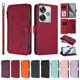 thumbnail image 3 of Funda Cartera Mariposa para [Xiaomi Poco F6] con Soporte y Cremallera Rojo, 3 of 6