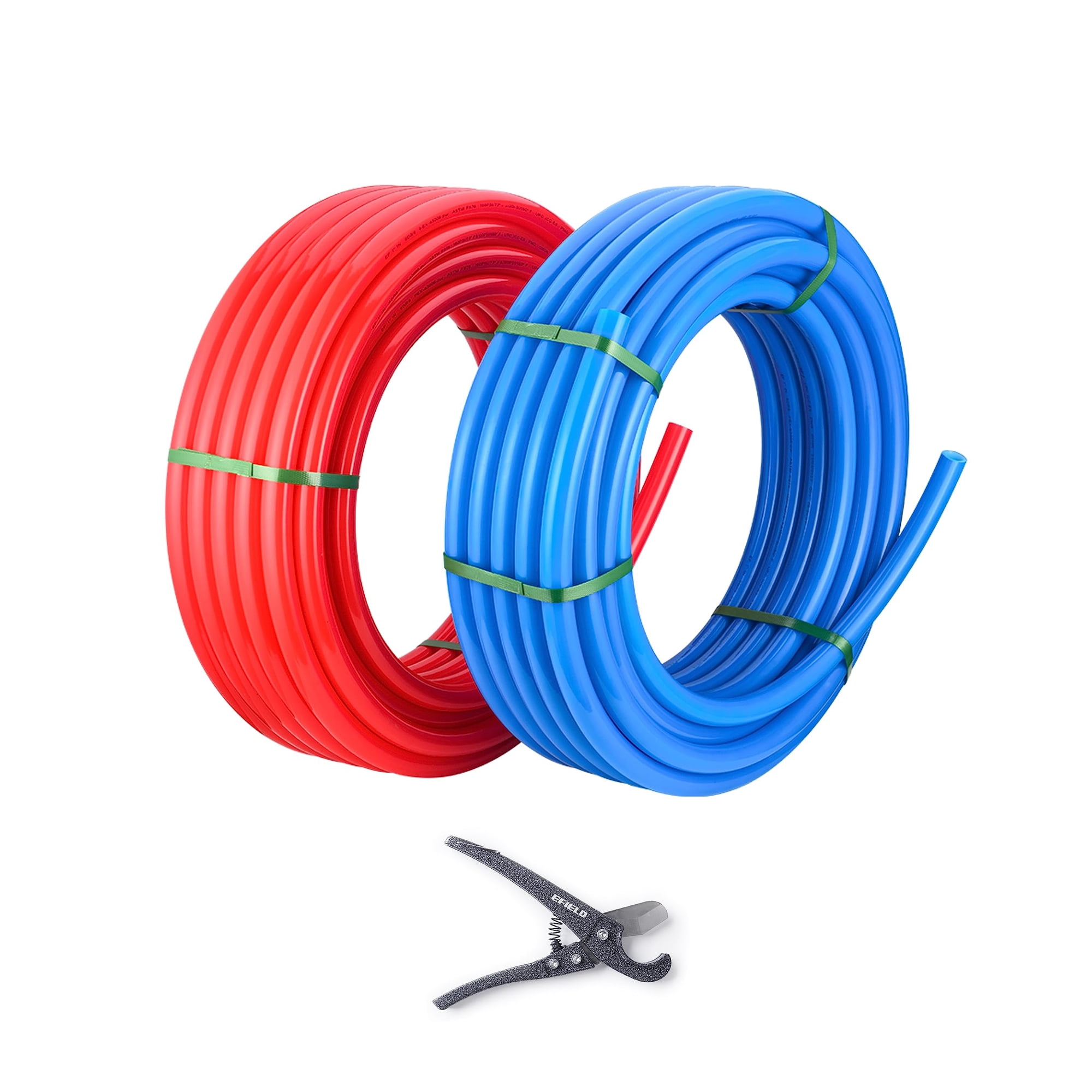 Tuberías/tubos Pex-a Efield De 1/2 Pulgada, Azul Y Rojo, 200 Pies Con Cortador