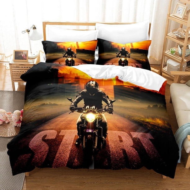 Racing Motorbike Yamaha Motorcycle3 Quilt Duvet Cover Set Bedroom Decor Double3-Piece Bedding Set