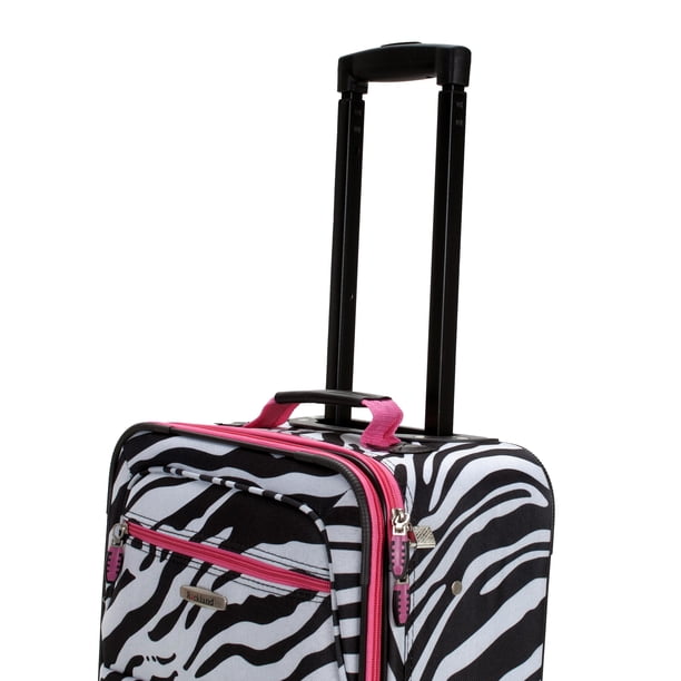Juego de equipaje Rockland Fashion Softside Upright Pink Zebra, 2
