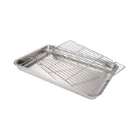 Bothyi - Bandeja Para Hornear Con Rejilla Bandeja Para Hornear Galletas Para Barbacoas Tipo Buffet Para El Hogar 40 Cm X 30 Cm X 4,8 Cm