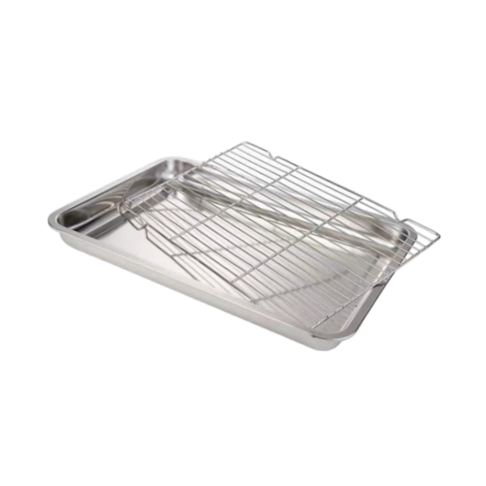 Bothyi - Bandeja Para Hornear Con Rejilla Bandeja Para Hornear Galletas Para Barbacoas Tipo Buffet Para El Hogar 40 Cm X 30 Cm X 4,8 Cm