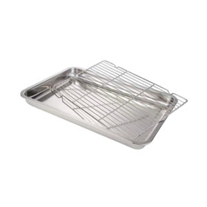 Bothyi - Bandeja Para Hornear Con Rejilla Bandeja Para Hornear Galletas Para Barbacoas Tipo Buffet Para El Hogar 40 Cm X 30 Cm X 4,8 Cm