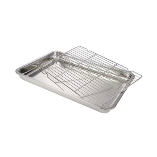 Bandeja Para Hornear Con Rejilla Bandeja Para Hornear Galletas Para Barbacoas Tipo Buffet Para El Hogar 40 Cm X 30 Cm X 4,8 Cm