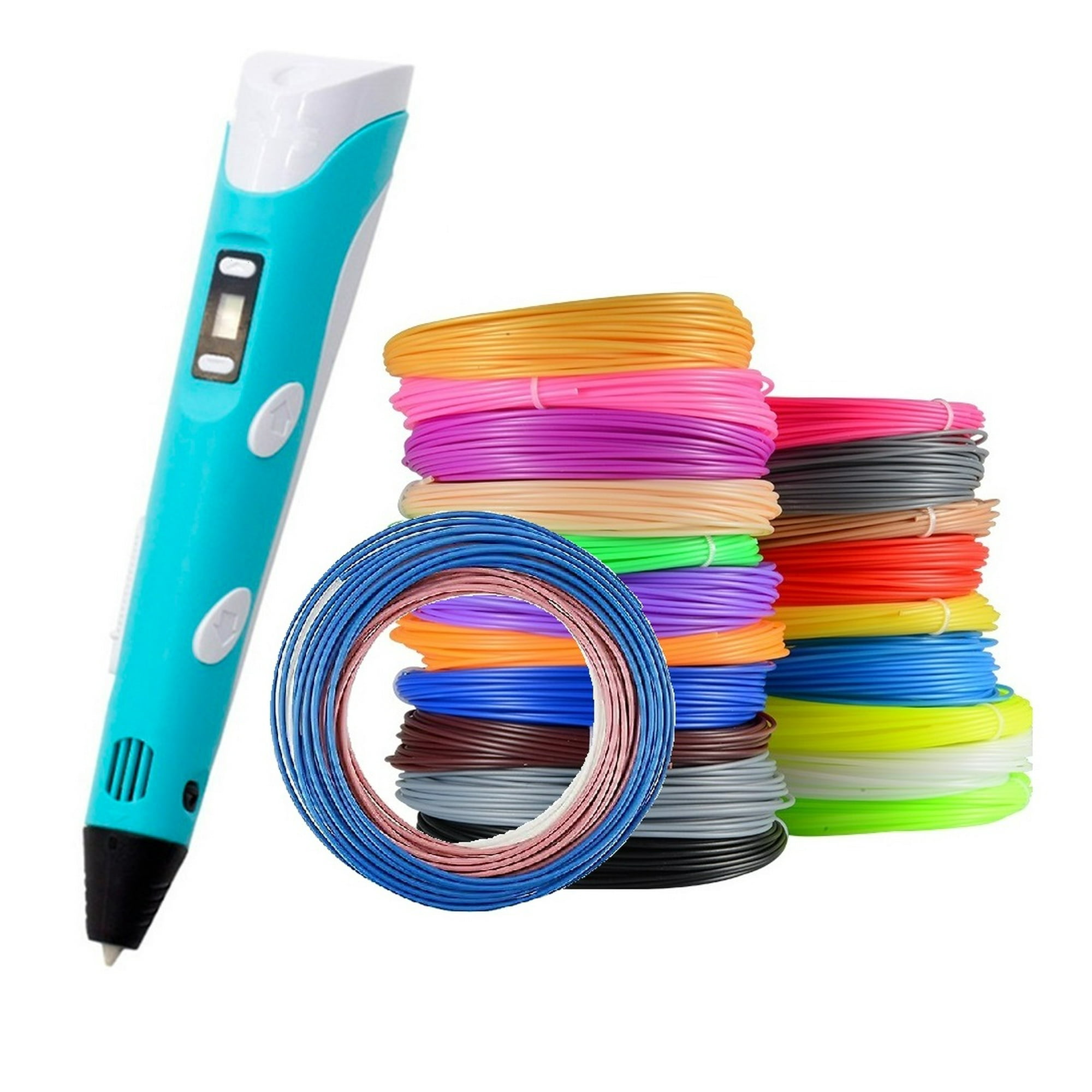 Castletec - Lapiz Impresora 3d Abs 3d Pen-2 Rp100b Lcd 1,75 Mm - Azul + Set Filamentos 200m