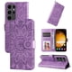 thumbnail image 1 of Funda tipo cartera FOXDOCK para Samsung Galaxy S24 Ultra , diseño girasol en relieve, cuero PU, cierre magnético, soporte y tarjetero, 1 of 5