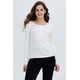 thumbnail image 2 of Polera Mujer Botón Rib Lisa Crudo, 2 of 4