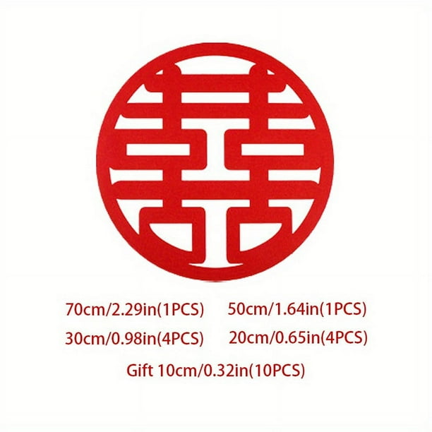 20pcs Chinese Style Xi Character Non-woven Stickers - Perfect for Decorating Your Wedding Room, Door, and Window!