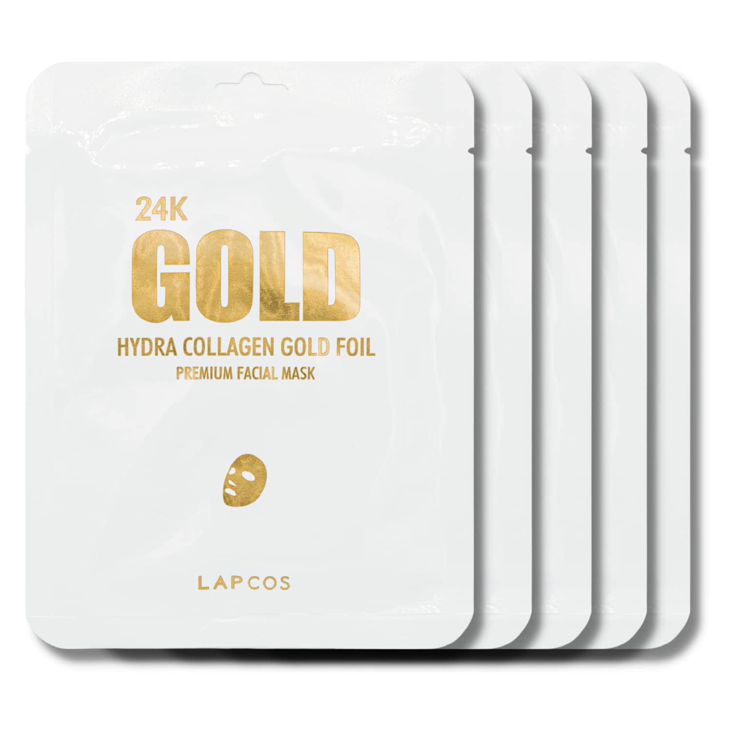 Mascarilla Facial Lapcos, Oro De 24 Quilates, Hydra Collagen, Paquete De 5