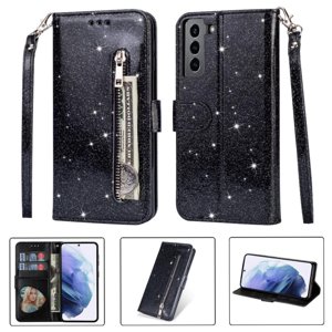 Funda Para Foxdock Elegante Funda Samsung Galaxy S21 Plus 5G Glitter Con Cremallera-Ideal Para El Uso Diario