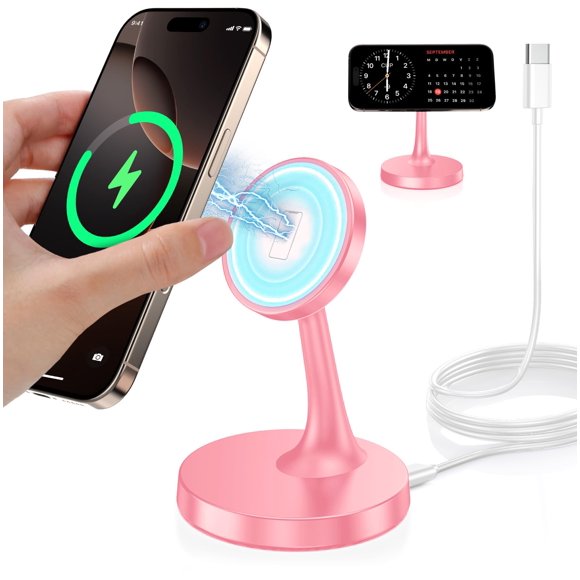 Cargador inalámbrico TXXTOL 15W Mag‑Safe con soporte para iPhone