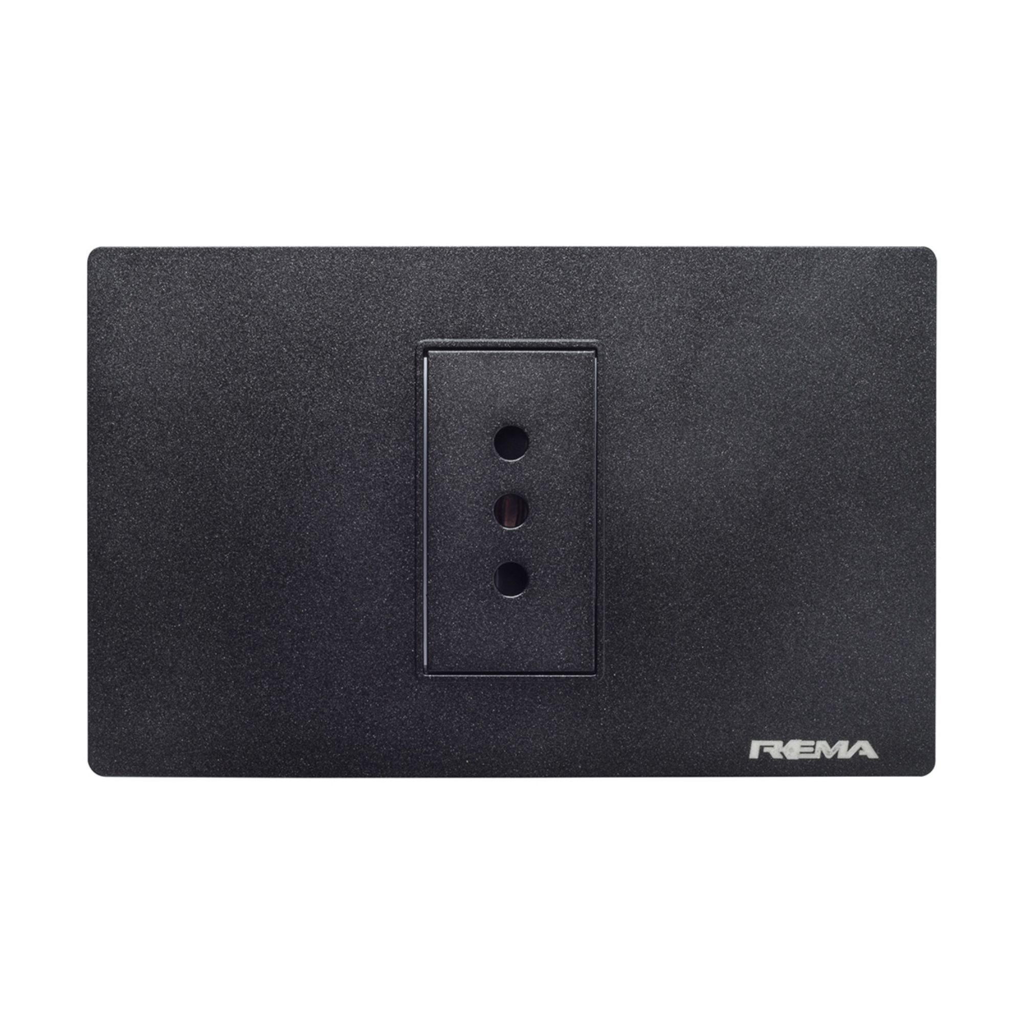 Enchufe Simple Línea Arrayán Negro - Rema