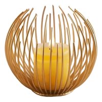 Genérico - Set 2 Portavelas Decorativo Geométrico Soporte Flores Jhn