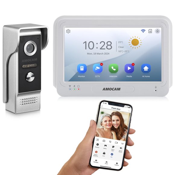 Timbre Con Vídeo Inalámbrico Wifi 1080p Con Monitor De 7 Pulgadas