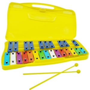 Genérico - Metalofono Xilofono 25 Notas 2 Baquetas Amarillo Infantil