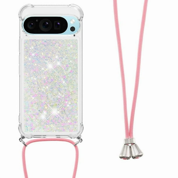 Funda FOXDOCK para Google Pixel 10 Pro XL con Cuerda Ajustable, Brillo Líquido, Protección Antigolpes y Lente – Ideal para Regalo