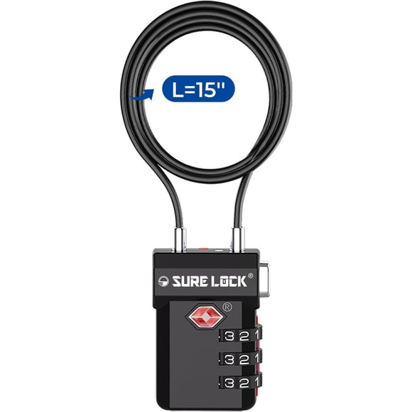 SURE LOCK 3 Digit TSA Approved Luggage Locks