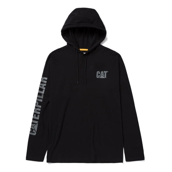 Camiseta Caterpillar Upf Hooded Banner L/S para Hombre - Negra
