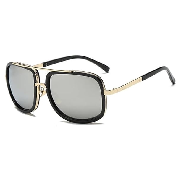 Gafas de sol de moda europeas y americanas con el mismo estilo, montura de metal, doble haz, personalidad, montura grande, gafas de sol vintage