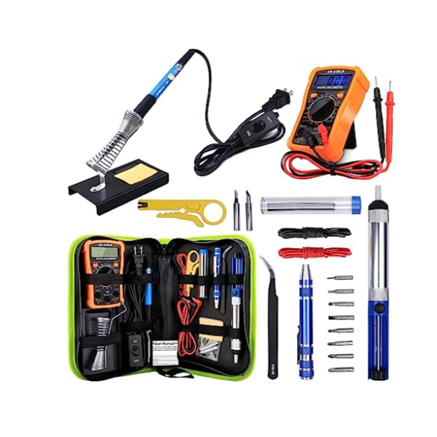 Total Click - Kit De Soldadura Soldador Multimetro Con Accesorios