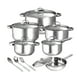 thumbnail image 1 of Batería o Juego de Ollas Cocina 15 Pzs Acero Inoxidable Antiadherente, 1 of 10