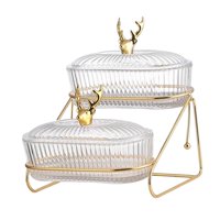 Magideal - Plato De Frutas Secas De Vidrio, Decoración De La Bandeja De Aperitivos, Platos De Aperitivos, Estilo Nórdico Para Dulces, Frutas Secas, Sala De Estar 2 Niveles