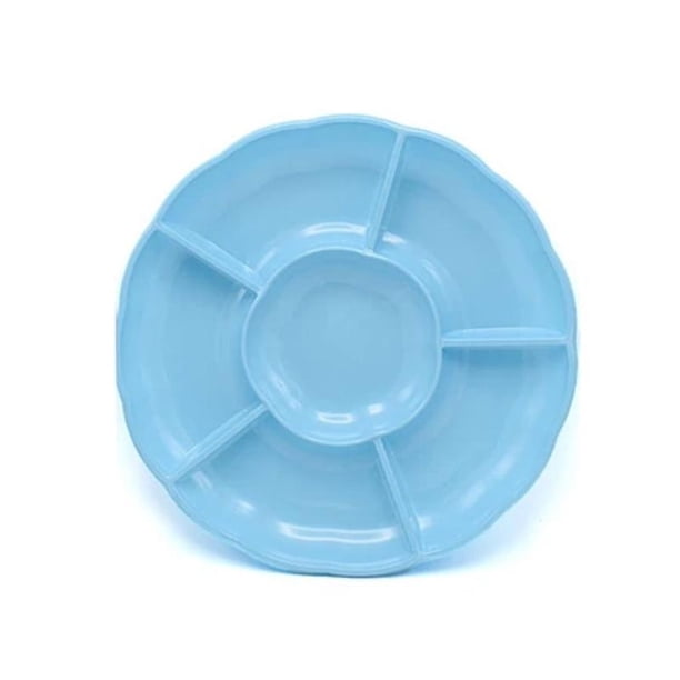 BANDEJA TIPO FLOR 3 PCS 30 CM Celeste