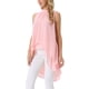 thumbnail image 4 of INSPIRE CHIC Blusas de Chifón para Mujer Cuello Simulado Sin Mangas Lazo en la Espalda Dobladillo Alto Bajo Camisa de Verano Rosa XL, 4 of 6