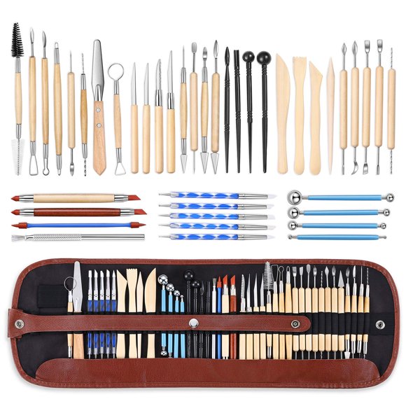 Herramientas para Modelado de Arcilla ISSEVE – Set de 43 Piezas con Estuche
