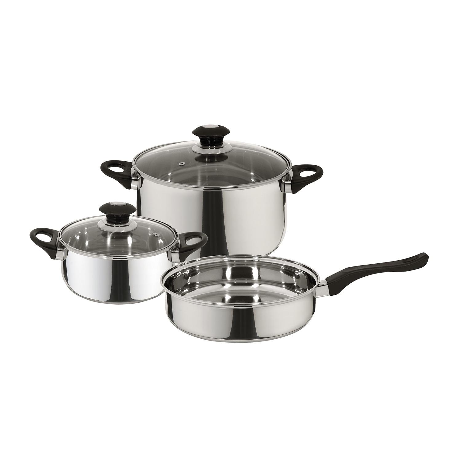 Fantuzzi - Batería De Cocina De Acero Inoxidable 5 Piezas Corazza Plateado