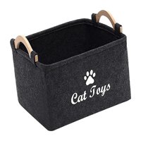 Magideal - Organizador De Juguetes Para Perros, Contenedor Grande Multiusos Con Asas, Organizador De Pecho De Juguete Para Niños, Cesta De Fieltro Para Mascotas, Gris Oscuro