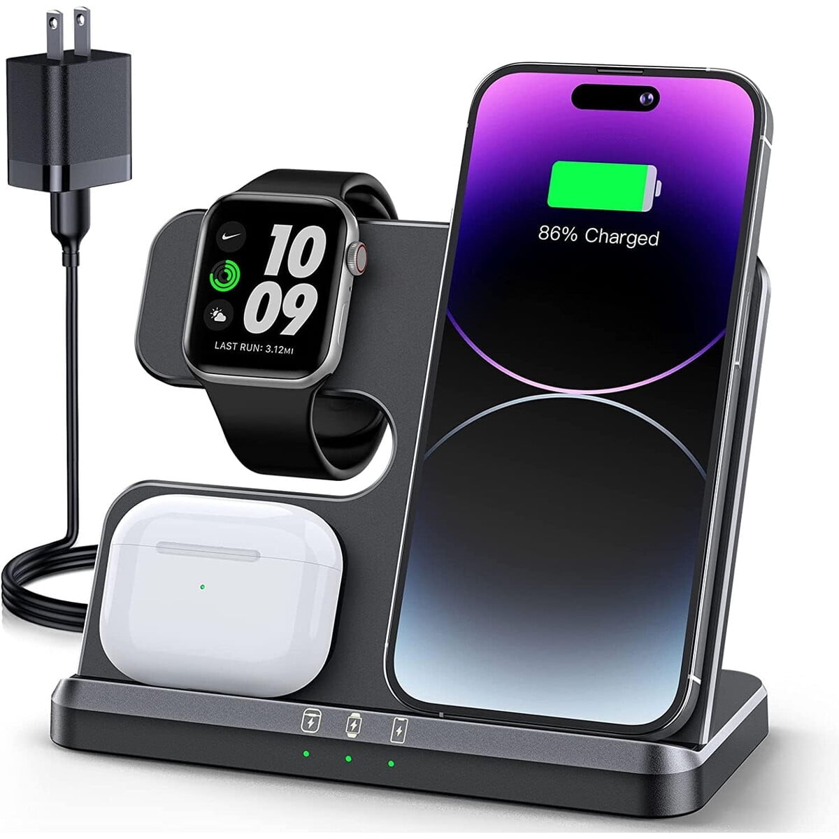 Cargador Inalámbrico 3 En 1 Jargou Para Apple