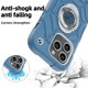 thumbnail image 5 of Funda KCJ para iPhone 15 Pro de 6.1" azul con anillo giratorio y soporte, 5 of 8