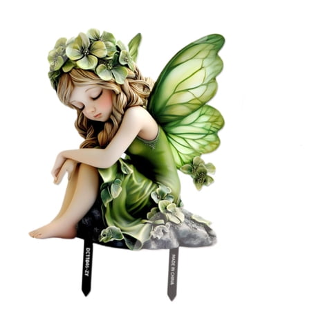Magideal - Adorno De Estaca Para Jardín De Hadas, Estatua De Pvc, Placa 2D Para Jardín De Hadas, Diseño De Doble Cara Para Pasarelas, Césped Y Decoración De Exte