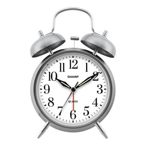 Reloj Despertador Sharp Twin Bell, Alarma Fuerte, Funciona Con Pilas