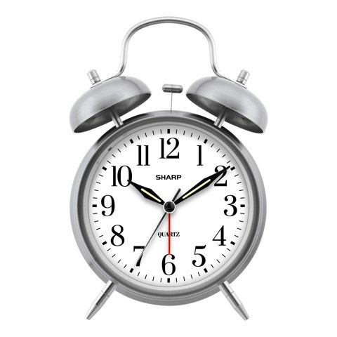 Reloj Despertador Sharp Twin Bell, Alarma Fuerte, Funciona Con Pilas