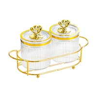 Magideal - Bandeja Para Aperitivos Con Tapa, Bandeja Para Servir Nueces Y Dulces, Extraíble Con Soporte, Platos De Lujo, Plato Nórdico De Frutos Secos Para Cocin 2 Cuencos Transparentes