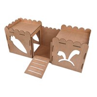 Ioensy - Castillo De Madera Para Conejos, Escondite, Conejillo De Indias, Cabaña De Animales Pequeños, Casa Para Hámster