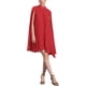 thumbnail image 2 of Vestido con Capa de Gasa para Mujer INSPIRE CHIC, Vestido Flowy con Mangas de Capa, Vestido Plisado Rojo L, 2 of 6