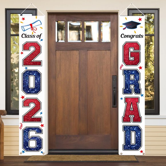 Banner de Graduación KMUYSL 2026 Rojo Azul 180x30 cm