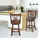 thumbnail image 3 of Juego de 4 taburetes de bar COSTWAY, giratorios 360°, marco de madera de caucho, 3 of 3
