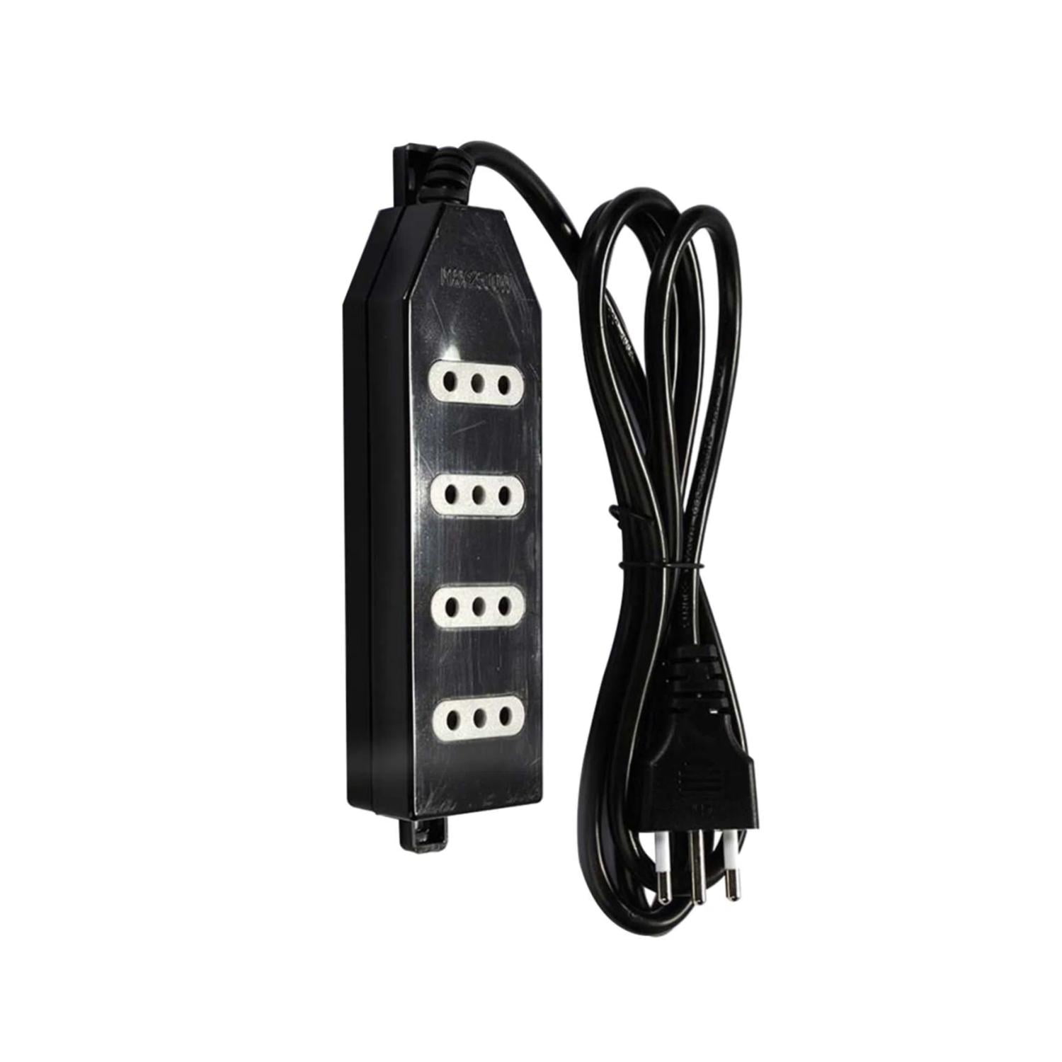 Macrotel - Zapatilla Alargador 1.5mt 4 Entradas Negro