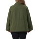 thumbnail image 3 of Agnes Orinda Chaqueta Utility para Mujer Talla Grande con Cuello, Cremallera, Broches, Cintura con Cordón, Anorak con Bolsillos, Abrigo Cargo 1X Verde Militar, 3 of 6
