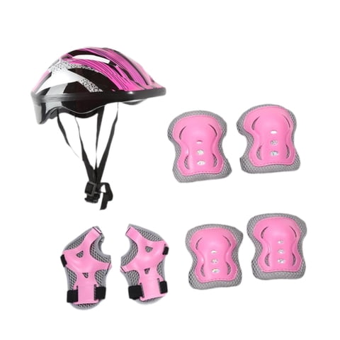 Magideal - Casco De Bicicleta Para Niños, Juego De Rodilleras, Coderas, Casco Deportivo Cómodo, Casco De Bicicleta Para Monopatín, Patinaje Sobre Ruedas, Deporte Rosa