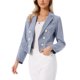 thumbnail image 4 of INSPIRE CHIC Blazer a Rayas para Mujer con Solapa de Muesca, Manga Larga, Frente Abierto, Casual, Oficina, Traje, Talla S, Azul Oscuro, 4 of 6