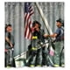 thumbnail image 1 of Cortina de ducha con diseño de bomberos alzando la bandera, juego de cortina de baño con ganchos, tamaño 60 x 72 pulgadas, 1 of 3