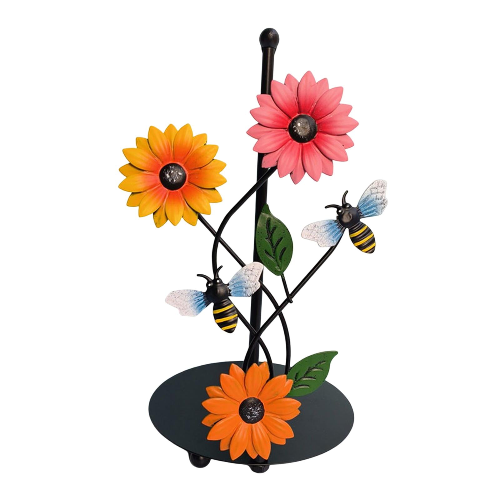 Bothyi - Elegante Toallero De Papel De Cocina Con Diseño De Girasoles De Pie Para Encimeras Bee